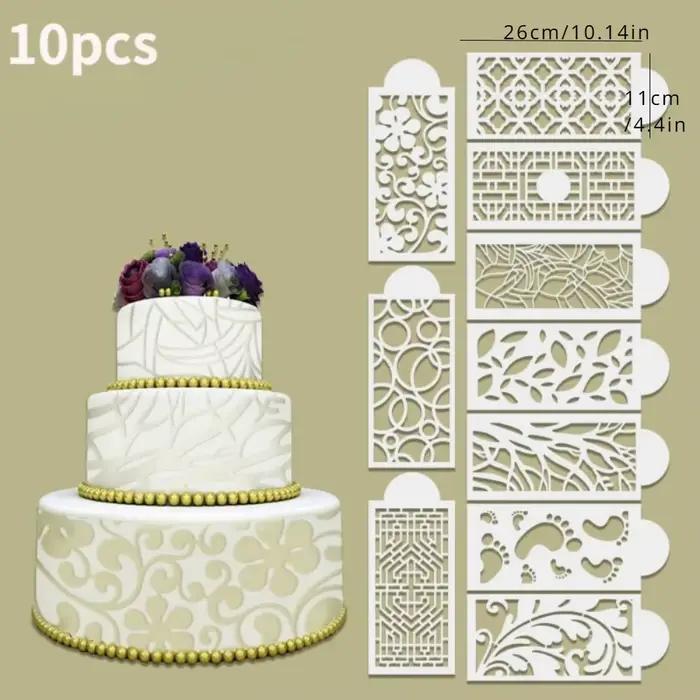 10 pièces/ensemble bricolage Fondant pochoir réutilisable gâteau décoration pochoir en plastique Spr