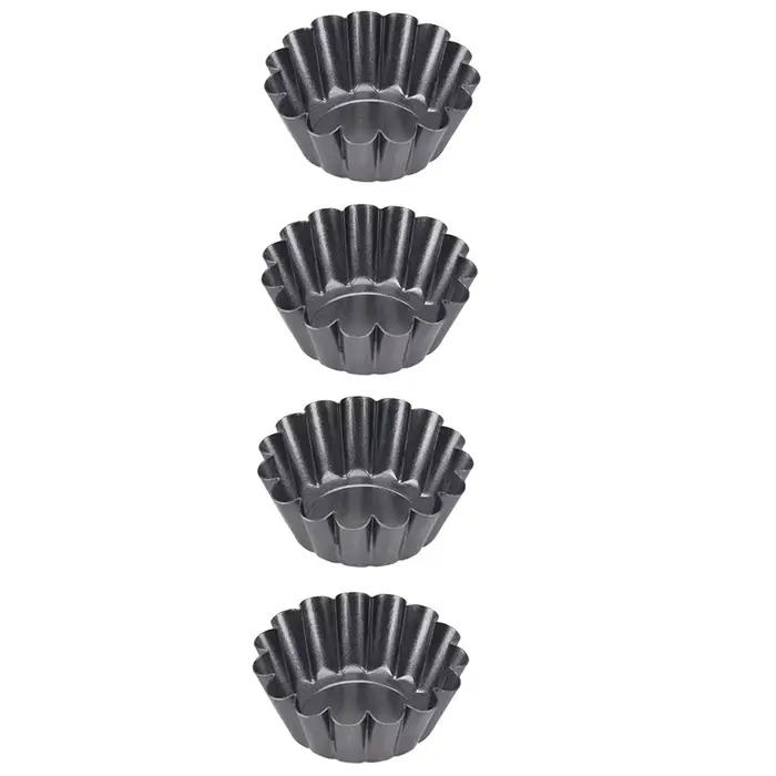 Mini moules à tarte aux œufs en acier au carbone, antiadhésifs, cannelés, Muffin, Cupcake, étain, po