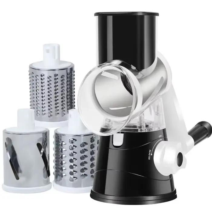 Machine de découpe de légumes manuelle 3 en 1, avec 3 rouleaux tranchants, fromage, pommes de terre,