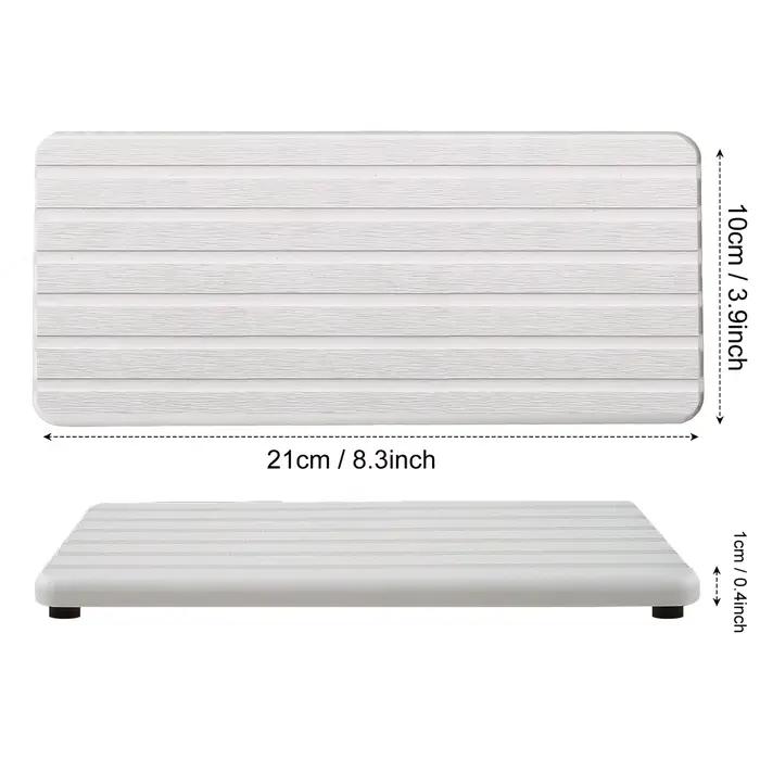 1PC Plateau absorbant en pierre de diatomite avec design rainuré pour porte-savon, plantes, articles