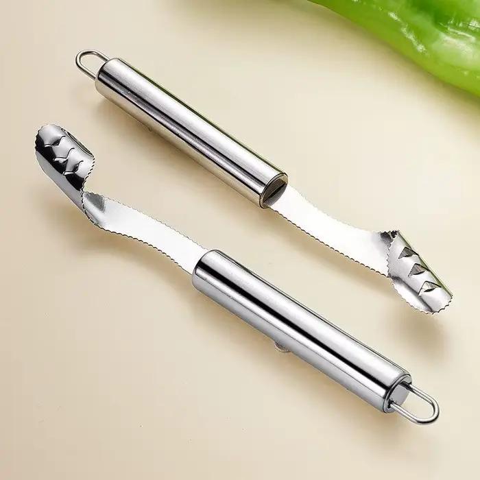 Corer de Chili en acier inoxydable, dissolvant de graines de courge amère, couteau de creusement de 