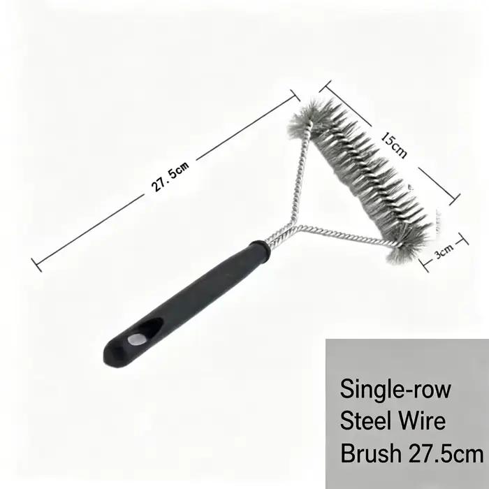 Brosse de nettoyage pour barbecue en acier inoxydable - Brosse métallique robuste pour grilles de ba