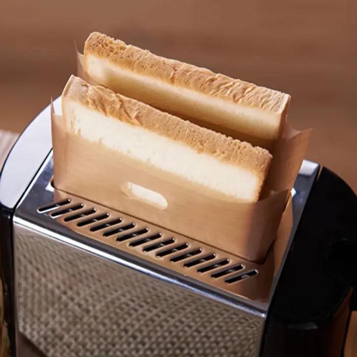 Sacs grille-pain réutilisables antiadhésifs résistants à la chaleur, sacs chauffants pour sandwichs 