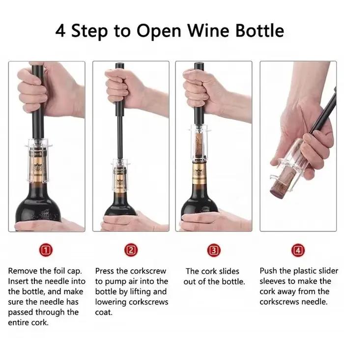 Ouvre-bouteille de vin à pompe à Air, Tube en plastique, aiguille, tire-bouchon, outil d'ouverture d