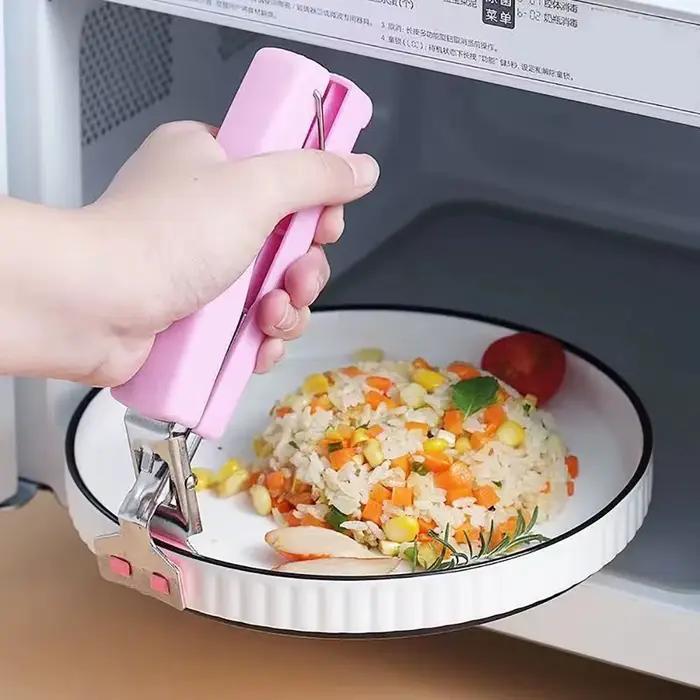 Pince Anti-brûlure, lève-disque, pince à vapeur, gants en Silicone, plateau de four à micro-ondes, p