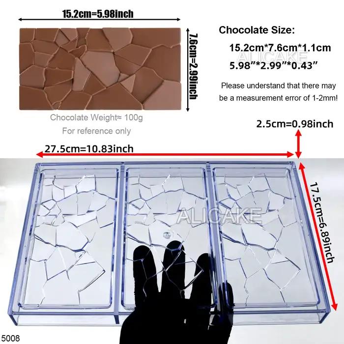 Moule à Bonbons au Chocolat, Outils de Cuisson Padramatiques pour Barre de Chocolats en Polycarbonat