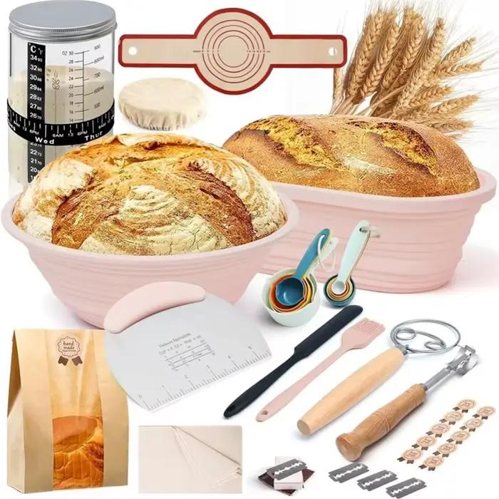 Mélangeur de pâte FLYY inclus dans le kit de culture de levure, avec panier de fermentation rond, pa