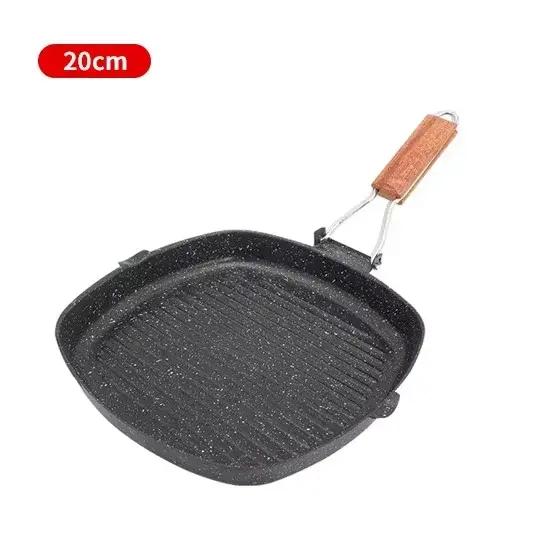 Poêle à Steak pliable en fer, poêle compacte et Portable pour griller en plein air, accessoire de cu