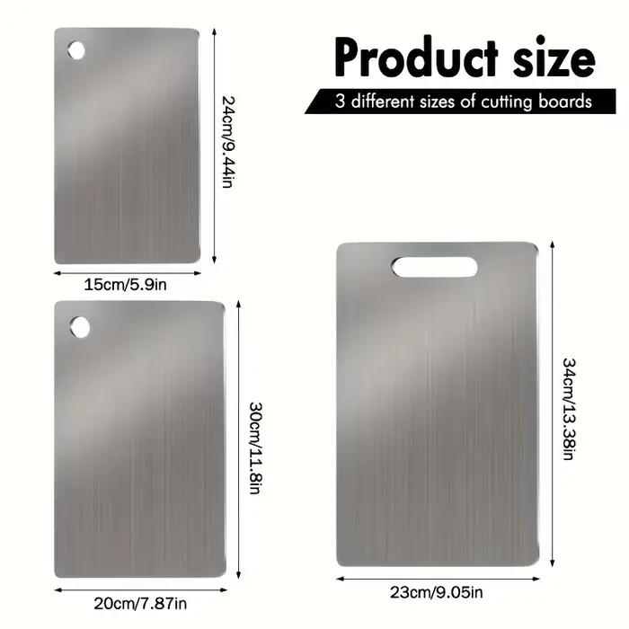 Planches à découper en acier inoxydable 3 pièces - Sans BPA, compatibles lave-vaisselle, antidérapan