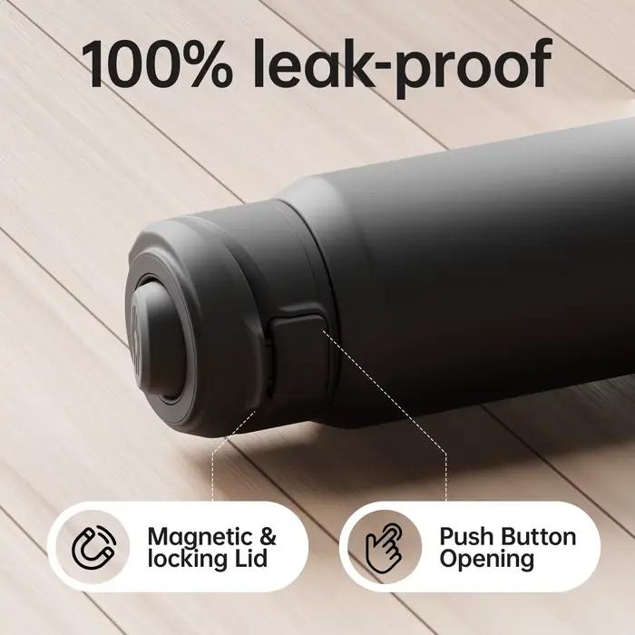 Bouteille isotherme magnétique Fjbottle en acier inoxydable, gourde de sport avec support magnétique