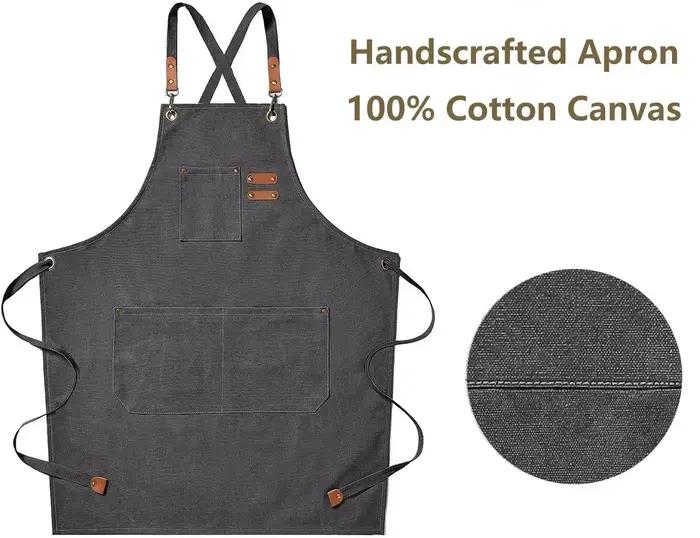 Tabliers de cuisine en toile pour femmes et hommes, nouvelle mode, tablier de travail de Chef pour g