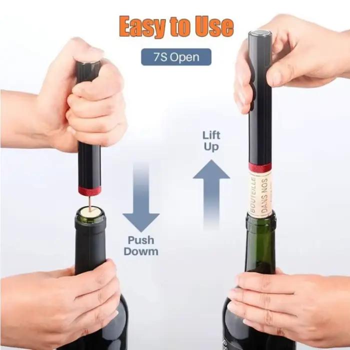 Ouvre-bouteille de vin à pompe à pression d'air, Portable, broche en acier inoxydable, dissolvant de