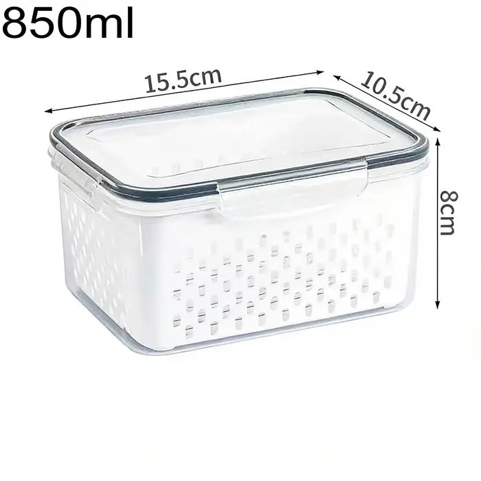 Conteneur de stockage alimentaire pour réfrigérateur avec couvercle filtrant, garde les fruits, les 