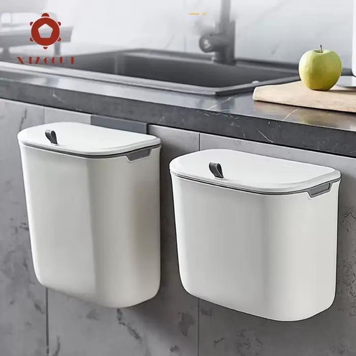 Poubelle murale avec couvercle pour porte d'armoire de cuisine, corbeille à papier créative pour toi