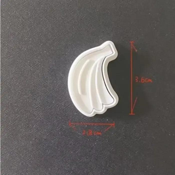 Coupe-biscuits lapin banane pomme fraise pêche timbre en plastique dessin animé pressable Biscuit mo
