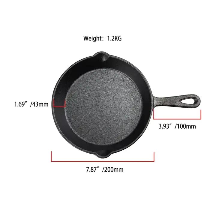Poêle multifonctionnelle en fonte pour œufs, omelettes, sauté et plus encore, 20cm