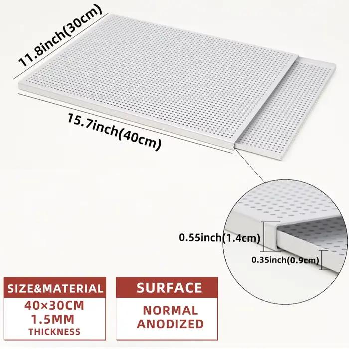 Moule de cuisson rectangulaire avec trou, plaque perforée, four à vaisselle
