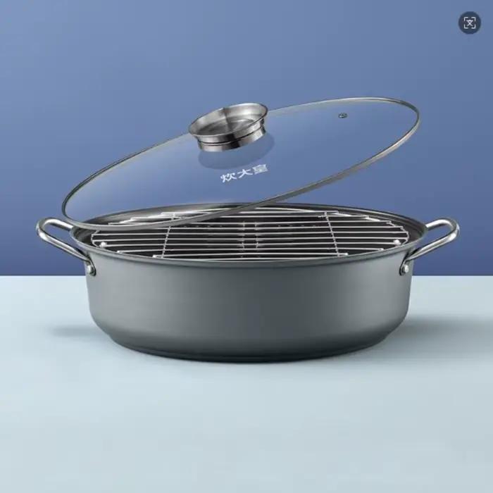 COOKER KING Spot marchandises antiadhésive cuit à la vapeur Pot de poisson en fer Pot pour ménage ov