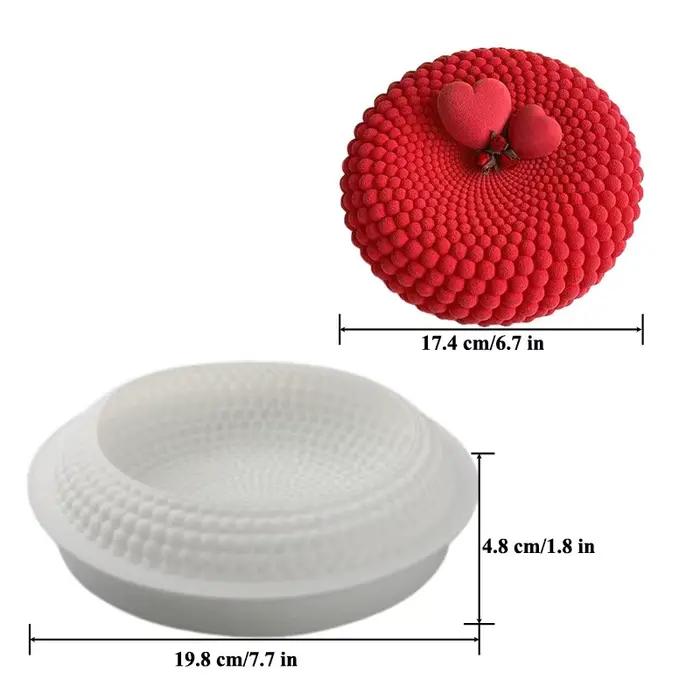 Moule à gâteau rond en Mousse pour la cuisson de grandes Dunes, moule en Silicone, perles géométriqu