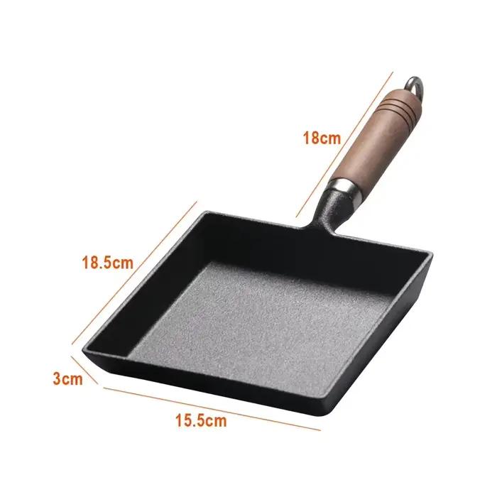 Tamagoyaki épais en fonte de Style japonais, sans revêtement, poêle de cuisine, Mini outils pour Ome
