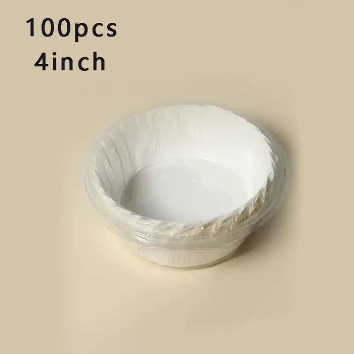 Papier à gâteau Basques 100 pièces, moules à muffins jetables en papier sulfurisé 4/6/8 pouces, rési