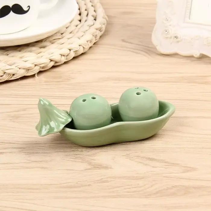 Pot d'assaisonnement créatif en céramique, dosette de pois, décoration de cuisine, mariage, cadeau d