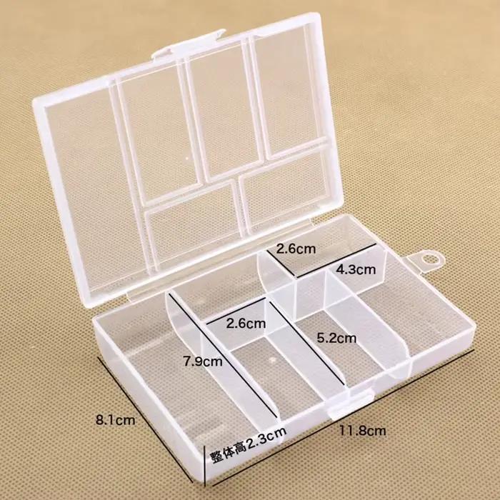 Boîte de rangement transparente en plastique, boîtier de rangement pour perles, bijoux, pilule, pièc
