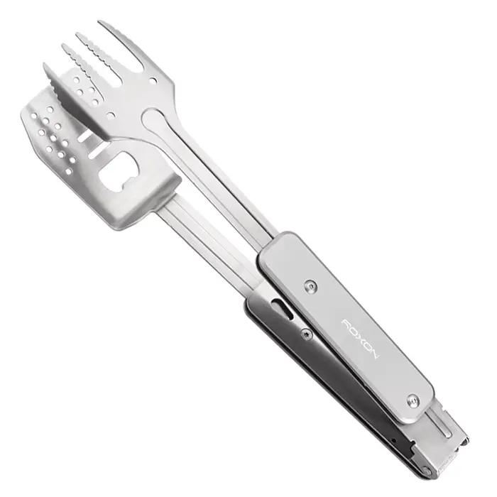 Roxon – Mini ensemble d'outils de Barbecue 4 en 1, avec spatule, fourchette, pinces, ouvre-bouteille