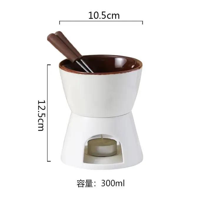 Pot de crème glacée au chocolat, four chauffant en céramique, four d'isolation de bougie, poêle à fr