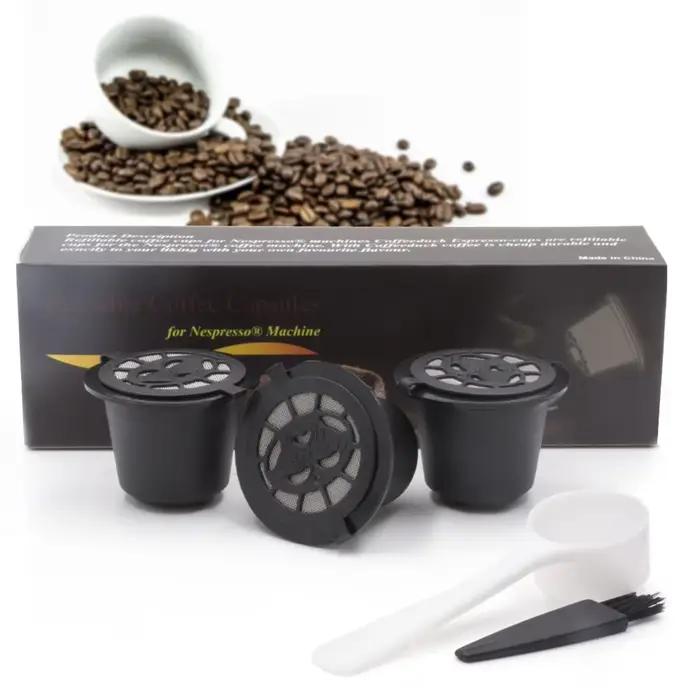 Capsules de Café Réutilisables pour Machine à Café, 30 à 3 Pièces, Filtre avec Cuillère et Brosse
