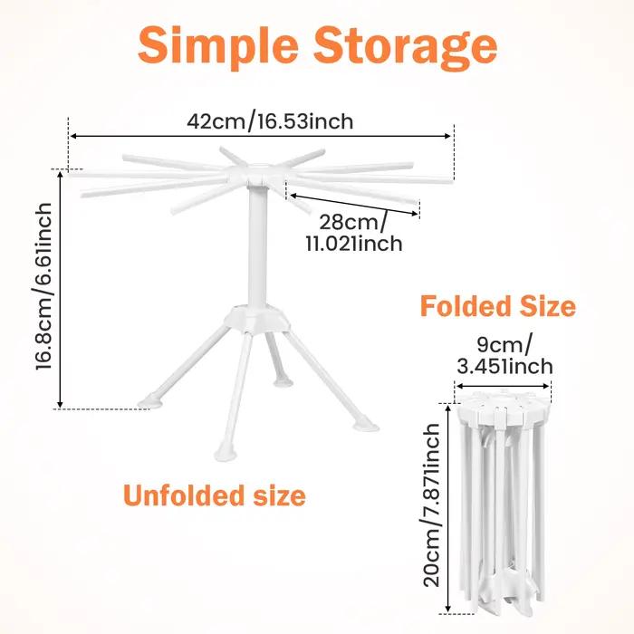 Support de séchage de pâtes pliable, support de séchage de Spaghetti, support de séchage de nouilles