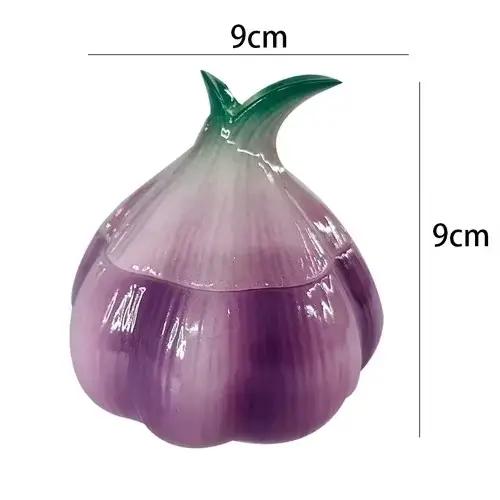 Pot de rangement en céramique d'ail violet, conteneur de rangement de cuisine, pot de noix de bonbon