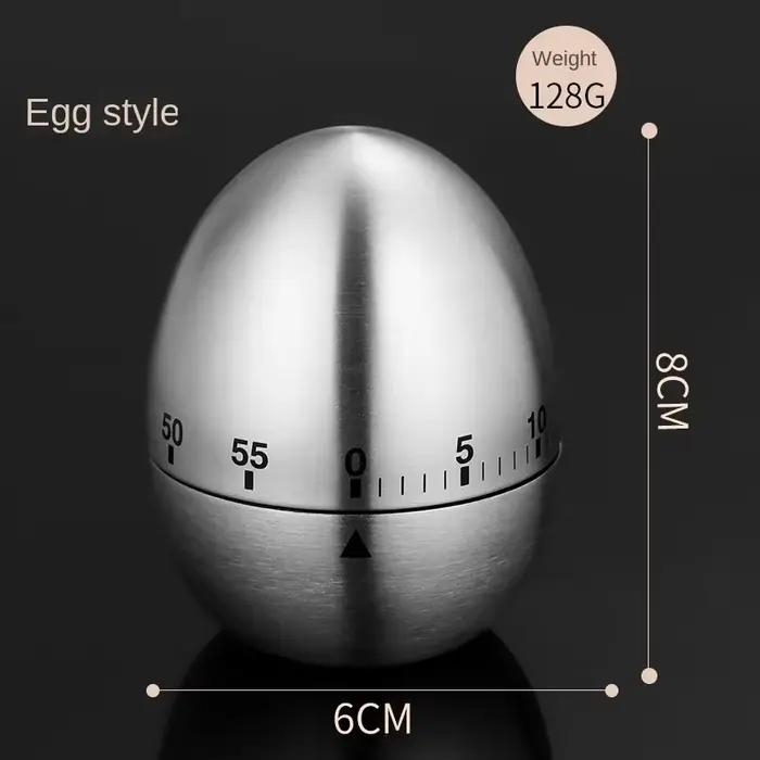 Outils de cuisine minuterie de cuisine oeuf en acier inoxydable 60 Minutes alarme mécanique horloge 