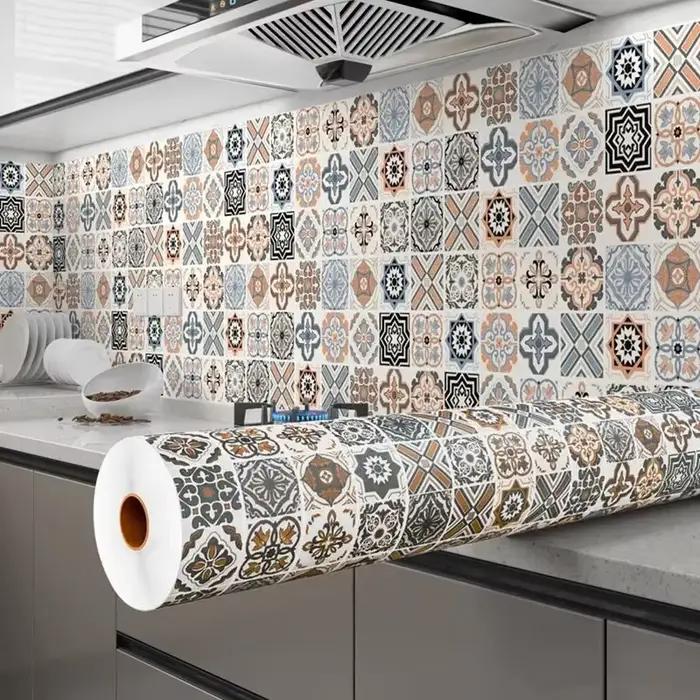 Autocollants muraux pour meubles De cuisine, 40cm, résistants à l'huile, Papel De Parede auto-adhési