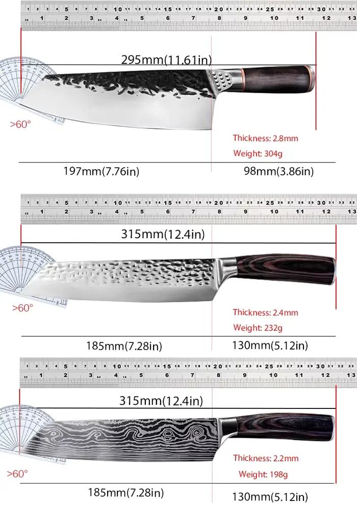Couteau de Chef japonais forgé à la main, couteau de cuisine Kiritsuke, couteau en acier inoxydable 
