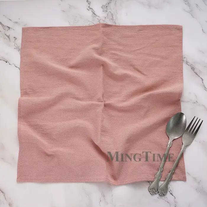 Serviettes de thé en coton lavé uni, 12 pièces, 40x40cm, tapis de salle à manger, fête de mariage, n