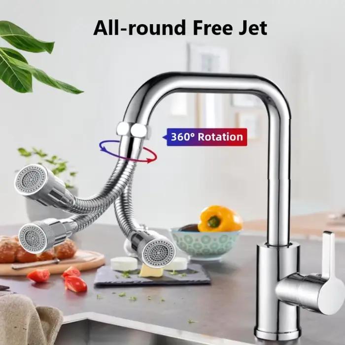 Acier inoxydable 360 °   Extension de robinet universelle, buse de tête anti-éclaboussures, aérateur