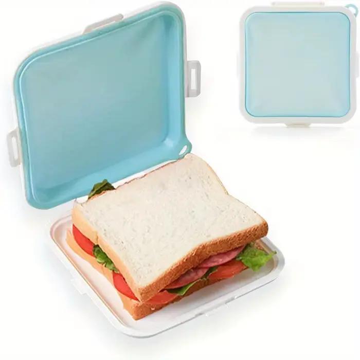 Conteneurs pour sandwichs, boîte de rangement pour sandwichs en Silicone pour déjeuner, voyage, encl