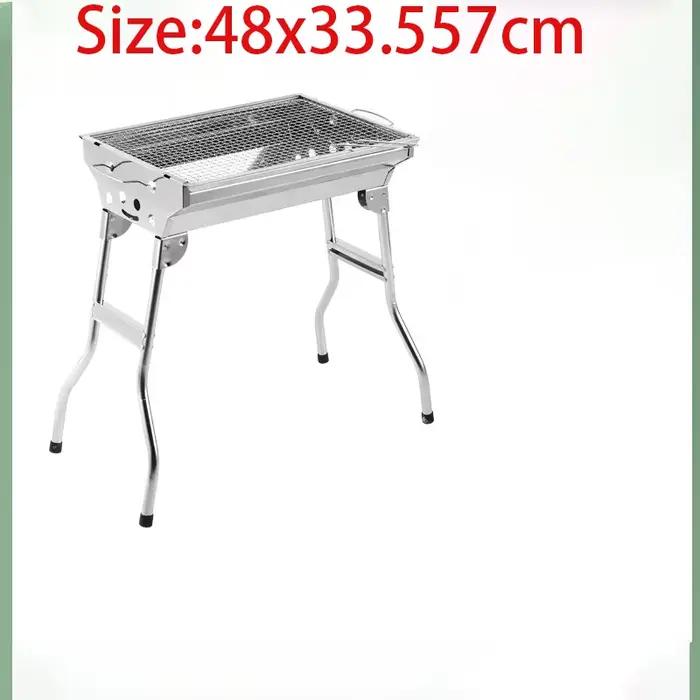 Grill à charbon de bois pliable et Portable, outil de Barbecue en acier inoxydable adapté à la cuisi