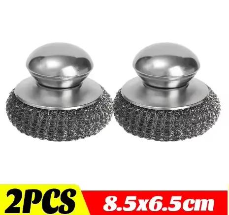 Brosse à Pot en acier inoxydable avec poignée, boule métallique robuste pour la vaisselle, nettoyeur