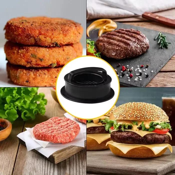Presse à hamburgers 3 en 1, machine à galettes, antiadhésive, pour la viande, le bœuf, les légumes, 