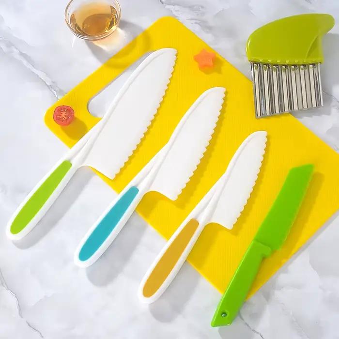 Ensemble de couteaux à fruits en plastique, ne fait pas mal aux légumes coupés à la main, ensemble d