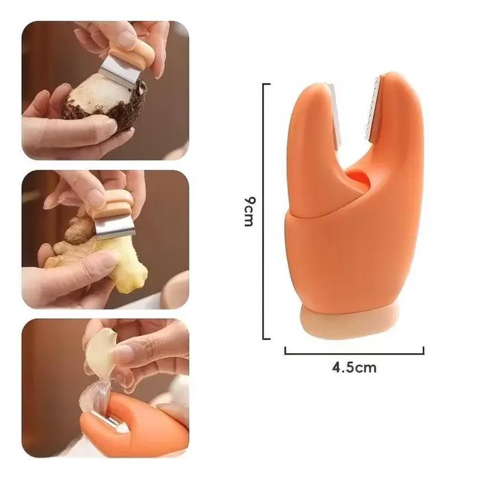 Éplucheur d'ail 2-en-1 avec poignée antidérapante - Clips manuels pour éplucher et outil à légumes p