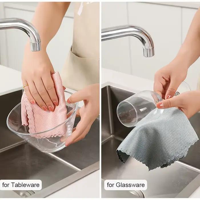 Chiffon de nettoyage de verre en microfibre, 10 pièces, non pelucheux, pour fenêtres, voiture, miroi