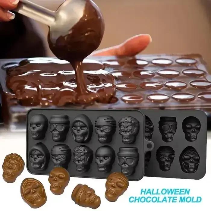 Moule à glaçons en silicone réutilisable en forme de crâne, 10 cavités, pour boissons, whisky, cockt