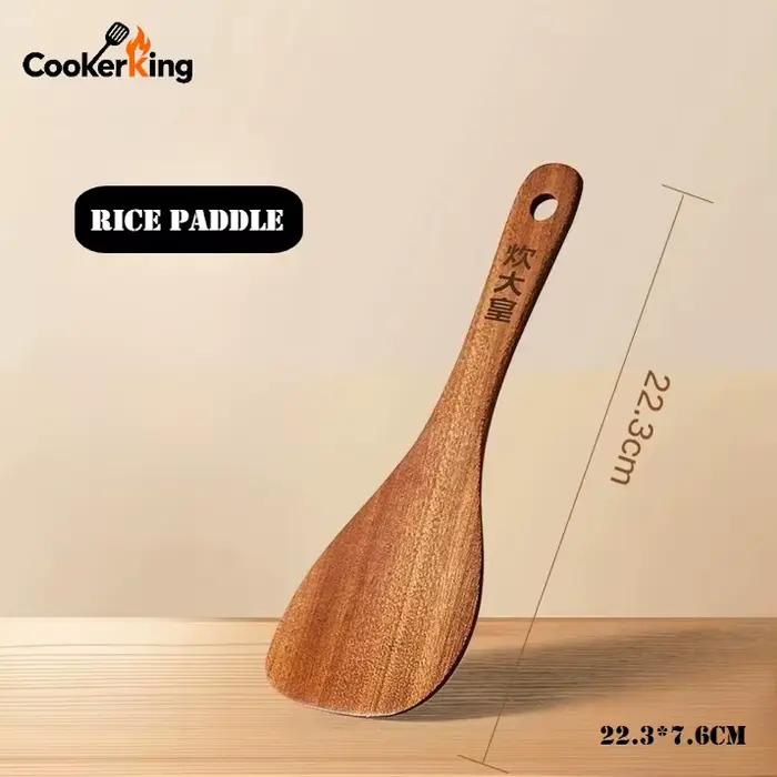 COOKER KING – ensemble d'outils de cuisine 3 en 1, spatule et cuillère en ébène pour la famille, ust
