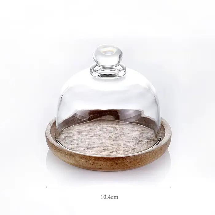Conteneurs de stockage des aliments en verre créatifs avec couvercle en bois, organisateur de stocka