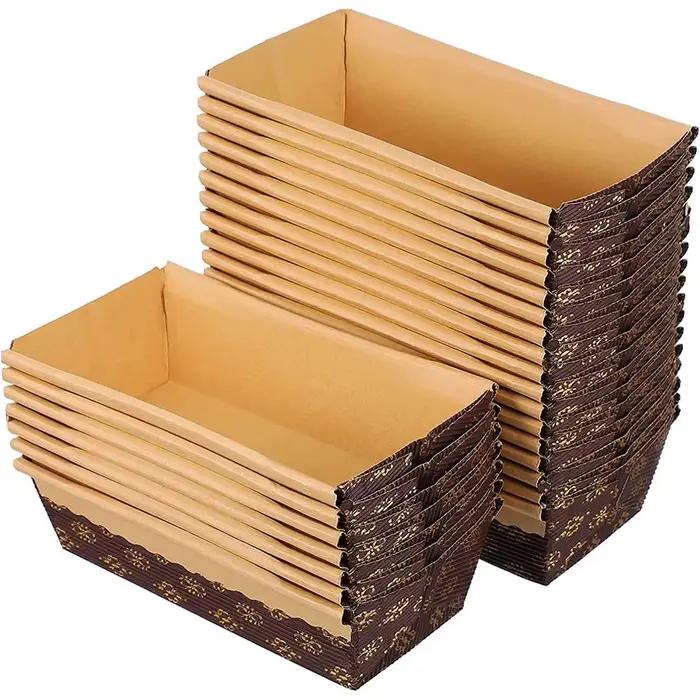 Plateau à pain jetable rectangulaire pour boulangerie, 25 pièces, boîte à pain grillé, revêtement de