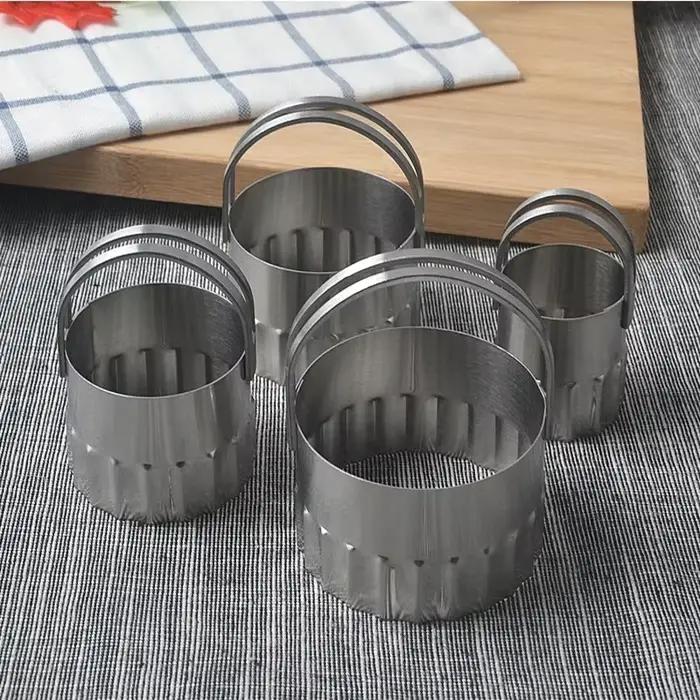 Emporte-pièces rond en acier inoxydable avec poignée, 4 pièces/ensemble, moules pour découper des st