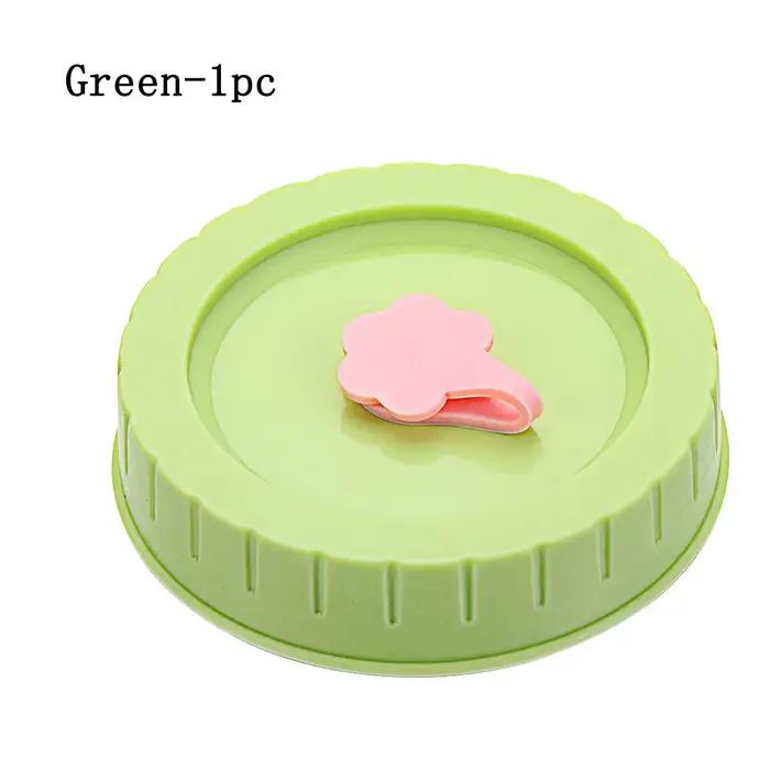 Bocaux en plastique mignons avec trou de paille, bouchons de pots anti-fuite, stockage des aliments,